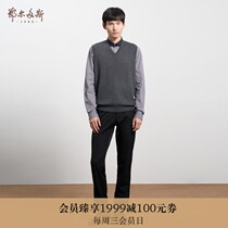 Erdos 1980 Men's Worsted Cashmere Knitted Wool Vest Men's Thickened Turtleneck Vest C106A2219