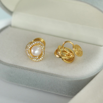 DELTA NATURAL PEARL ZIRCON Earrings Without Earrings Woman Earrings Temperament Advanced Sensation No Pain Ear Clip Retro Ear