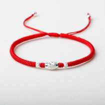 Sterling Silver Ping Anzhu Red Rope Chain Womens Red Foot Rope Hand Woven Simple Sexy Ankle Chain