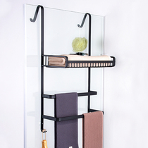 Bathroom towel rack Punch-free suction cup Towel bar Toilet shower room hanging rod Toilet door rear shelf wall hanging