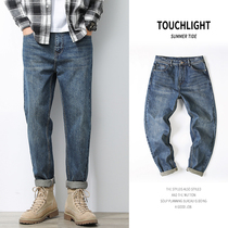 2021 Spring and Autumn new jeans mens straight loose Korean trend summer thin casual long pants