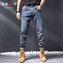 Increase 2021 autumn jeans mens fashion brand Slim foot pants mens trend Joker straight pants spring and autumn