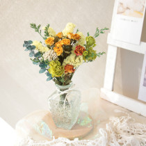 Net red oil painting bouquet natural Platycodon grandiflorum real dried flower ornaments living room decoration table senior sense vase ins Wind