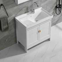 Space aluminum washing wardrobe floor-standing outdoor small household washing pool basin balcony integrated ceramic washing basin with washboard