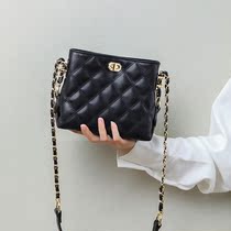 French ZAMP brand-name Womens bag advanced sense Lingge chain new shoulder bag leather fashion small fragrant shoulder bag