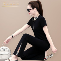 TOUCH MISS LIGHT EXTRAVAGANT BRAND SPORTS SUIT WOMEN PURE COTTON SUMMER 2022 new sashimi casual running