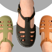 Vietnamese mens sandals Baotou old vintage retro casual beach shoes Waterproof plastic Rome Rubber State Tide Army Summer Shoes