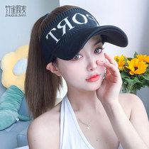 Wig hat integrated female spring summer style knitted shading with wig duck tongue cap fashion long straight hair matt full headgear