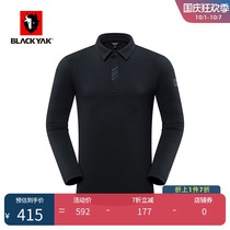 BLACKYAK Bouyak Mens Long Sleeve Casual T-shirt Soft Solid Color Polo Shirt Business Casual FCM504
