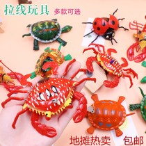 2-5 pull line turtle cute pull rope crab frog small animal childrens toy stalls night market hot sale
