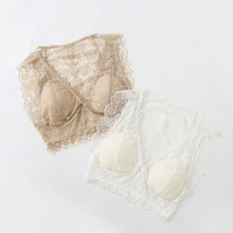 French Mulberry Silk Silk Silk without steel ring chest vest bra vest bra one-piece beautiful back lace underwear undercover
