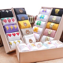 5-10 pairs of socks female Korean version of the tube Harajuku wind students trend cute wild socks summer long tube autumn and winter stockings