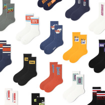 Primemet Tide Cards Street Middle Stocking Womens Tennis Red Socks Mens Chains Basketball Summer Stockings SPRING AUTUMN SKATEBOARD OUTWEAR