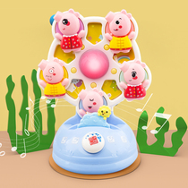 Piggy turn around music Baby puzzle enlightenment early education Ferris wheel toy Baby cartoon fun light music toy