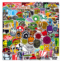 100 trendy brand graffiti stickers Guitar skateboard personality stickers Brand LOGO luggage suitcase stickers