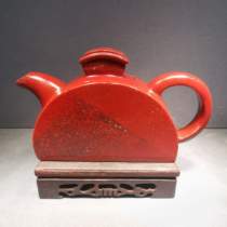 Guilin chicken blood Jade Dragon Victory Red Jasper carved feng shui ornaments teapot Dahongpao half moon pot direct sales