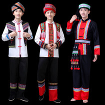 Guangxi Zhuang clothing male ethnic style Yunnan minority Miao Yi performance clothing Hulusi performance clothing