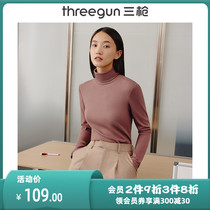 Three Guns Warm Top Woman Spring New High Collar 100 Hitch Knitwear Minimis can be worn out of the undershirt autumn clothes