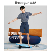 Three gun mens home pants 2022 spring summer New products Smooth Comfort Cotton light and light breathable can be worn out of mens shorts