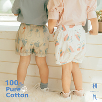 (Live Seconds Kill) First Lilly Firstgive (baby original full printed shorts) 50% Pants Summer Dress Pure Cotton