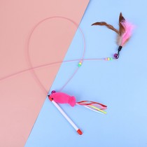 Cat toy tease stick resistant to catch bite long rod fairy cat bat feather wire caterpillar small fish cat stick