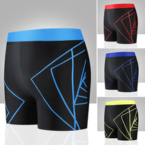 Mens flat corner swimming trunks sports hot spring shorts beach swimming trunks anti-embarrassing tide loose quick-drying swimsuit manufacturers