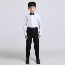 New boy long sleeve cotton white shirt non-iron childrens performance in the Big Boy host suit white shirt dress