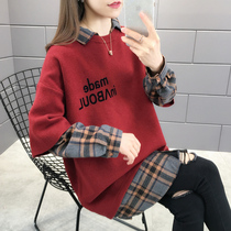 Pregnant Woman Spring Clothing Suit Fashion style 2021 new one-piece dress Long sleeves jacket jacket autumn and winter thickened fake two