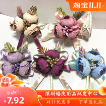 Bali European new corsage simulation company annual meeting new wedding bridegroom bride Group flower purple