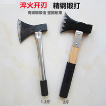  Iron and wood handle axe axe forging firewood chopping car outdoor household self-defense tree cutting woodworking large mountain axe knife