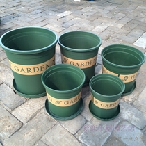Gallon plastic flowerpot round tray chassis vegetable resin floor floor large green garden garden flower pot