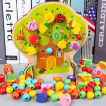 Baby boy string of beads stringing rope Puzzles Puzzle Force Brain Building Toys 3 Baby Early teaching 1 1-2 year old male girl 4
