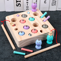 Baby fishing toys children 1-3-2 years old boys and girls baby magnetic catch insects puzzle early education building blocks