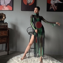 Ancient dance special cheongsam 2021 new high elastic classical dance cheongsam practice uniforms