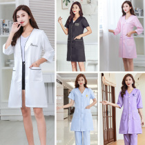 Beauty salon beautician skin Management short sleeve summer long sleeve overalls semi-permanent embroidery artist beauty white coat women