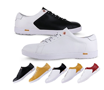  Korean golf shoes(mens and womens leather made in Italy)Nail-free waterproof high-end white black yellow Red