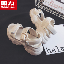 Pull back sandals womens 2021 summer new wild flat womens shoes college students burst thick bottom fairy wind sandals