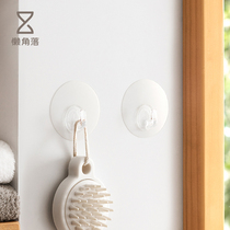 Lazy corner hook kitchen bathroom door rear nail-free wall transparent small Hook 4 pack 62170