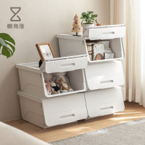 Lazy corner toy storage box front open childrens flip storage basket plastic childrens snack box storage box