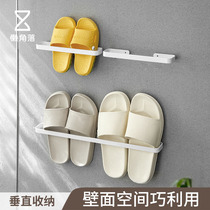 Lazy corner bathroom Slipper rack wrought iron wall toilet shoes storage artifact toilet non-punching rack