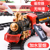 Li Chengfeng Electric Rail Train High-end Intelligent Remote Control Real Voice Smoke Classical Scale Train Charging Edition