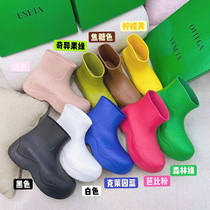 Ashigo mona men and women with the same rain boots Women fashion outside wear thick bottom inner non-slip water shoes short tube rain shoes women
