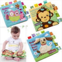 Clearance sale Baby animal embroidery cloth book Puzzle book Three-dimensional tear paper BB toy with sound