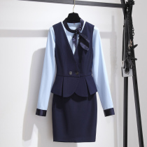 Work clothes Female professional temperament stewardess professional suit to work front desk work outfit Sales department high-end skirt