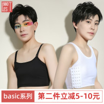 les1980 Handsome T Bunch Chest Les Wrap Chest short Chest Underwear Big Chest sport schoolgirl Plastic Chest Vest