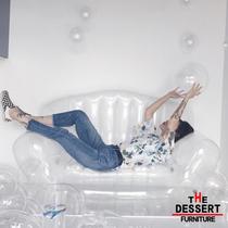 Inflatable sofa transparent net red ins coffee shop sweet shop home accommodation fashion simple photo camera