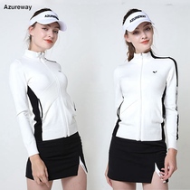New golf coat womens autumn and winter golf womens knitwear golf clothes womens long sleeve warm sweater White