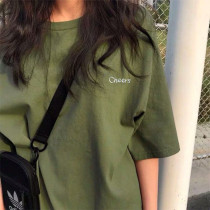 Summer short-sleeved t-shirt womens niche design sense short 2021 new loose pure desire wind top clothes tide ins