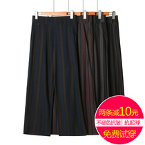 Mom summer dress 2021 new pants middle-aged womens pants thin nine-point pants loose large size wide leg pants elastic waist