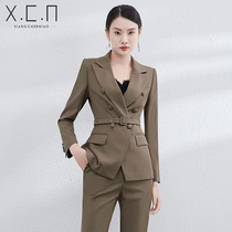 Senior sense suit suit suit womens professional wear 2021 new autumn long sleeve small suit waistband formal coat